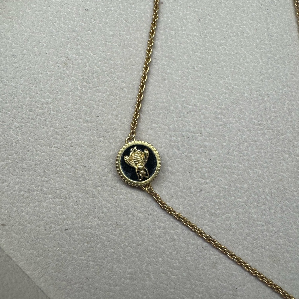 Julie Vos Gold and Black Long Medallion Necklace - Picture 3 of 3